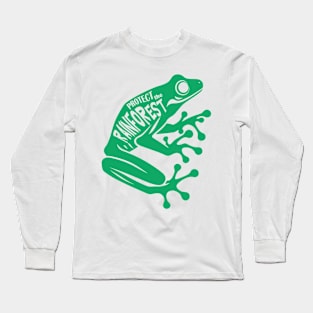 Green Dart frog - Protect the rainforest Long Sleeve T-Shirt